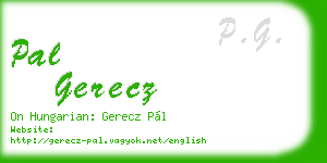pal gerecz business card